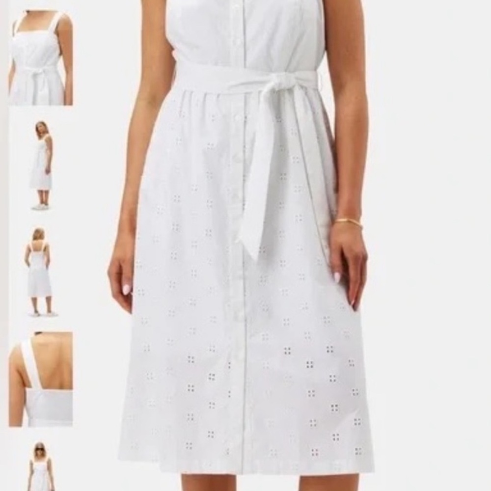 SOLD NWT Amour Vert Irene dress in M White Sleeveless Midi Sundress